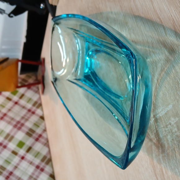 Vintage Blue Atlas Glass Relish Dish - Picture 14 of 14